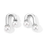 White Fresh Water Pearl Beads Earring with Push Back in Rhodium Overlay Sterling Silver 4.00 Ct._8712721