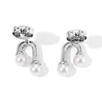 White Fresh Water Pearl Beads Earring with Push Back in Rhodium Overlay Sterling Silver 4.00 Ct._8712721_3