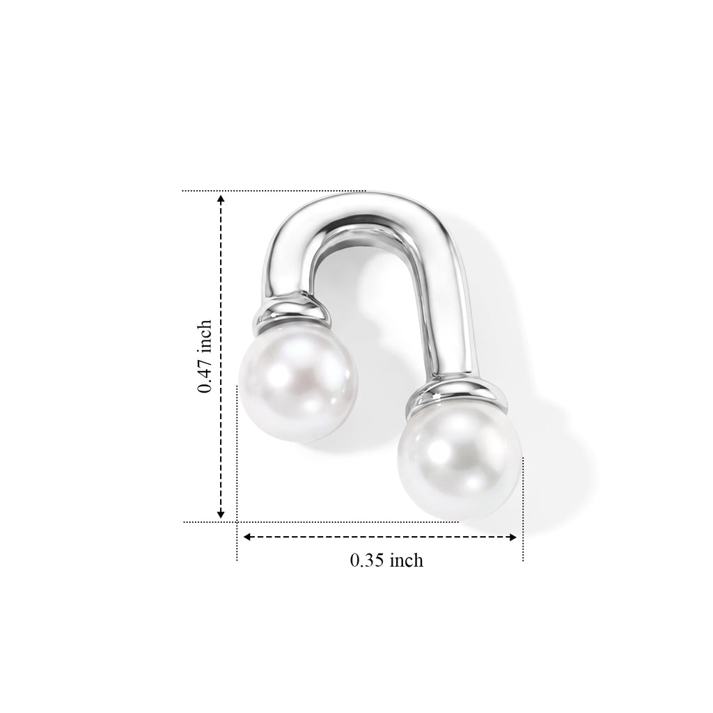 White Fresh Water Pearl Beads Earring with Push Back in Rhodium Overlay Sterling Silver 4.00 Ct._8712721_4