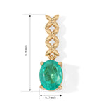 D'Joy - Colombian Colour Emeraldine Quartz Dangling Earring in Yellow Gold Plated Sterling Silver 3.15 Ct._8712735_3