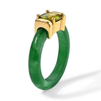 D'Joy - Peridot & Dyed Green Jade Solitaire Band Ring in Yellow Gold Plated Sterling Silver 11.55 Ct._8712817_3