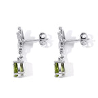 D'Joy - Peridot Butterfly Drop Earring with Push Back in Rhodium Overlay Sterling Silver 1.64 Ct._8712922_3