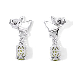 D'Joy - Peridot Butterfly Drop Earring with Push Back in Rhodium Overlay Sterling Silver 1.64 Ct._8712922_4