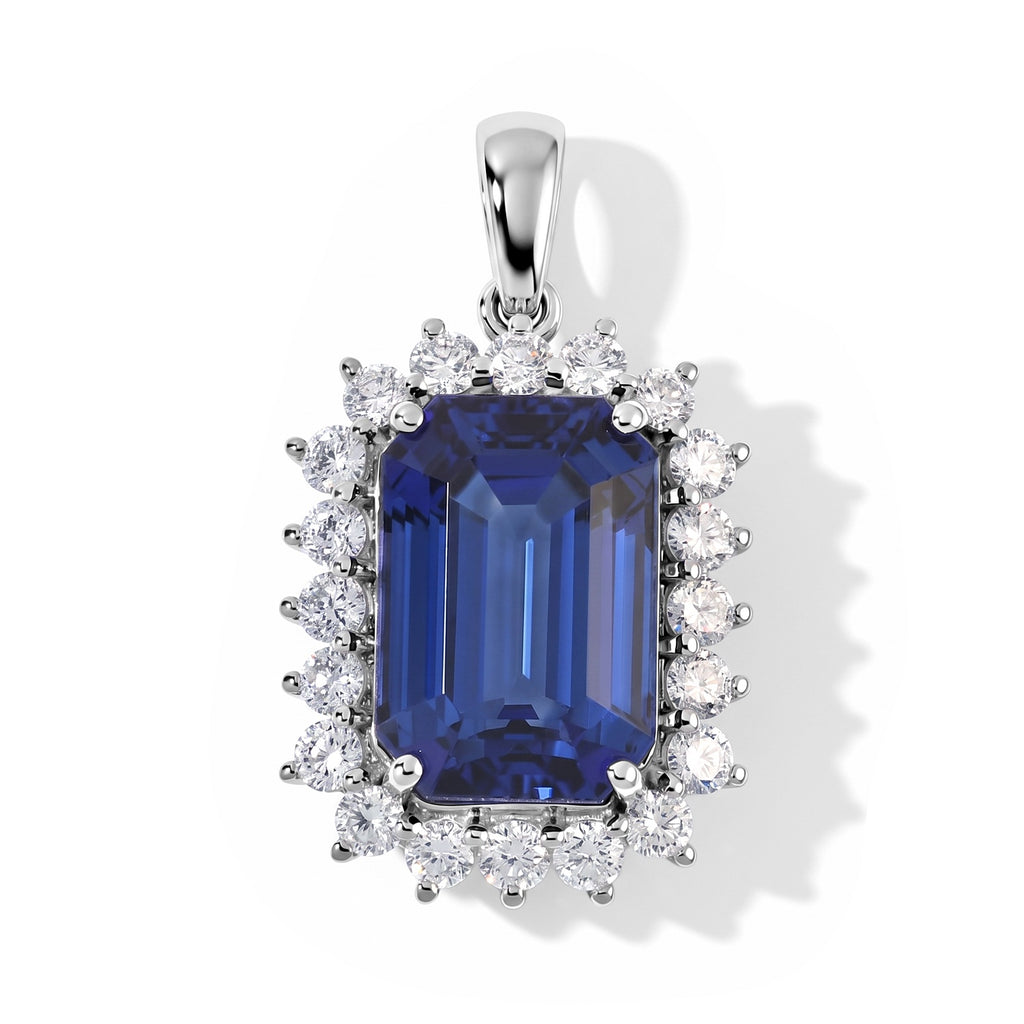 Rhapsody - 950 Platinum AAAA Tanzanite & White Diamond (VS/E-F) Pendant 10.30 Ct, Platinum Wt. 5.00 Gms_8713042