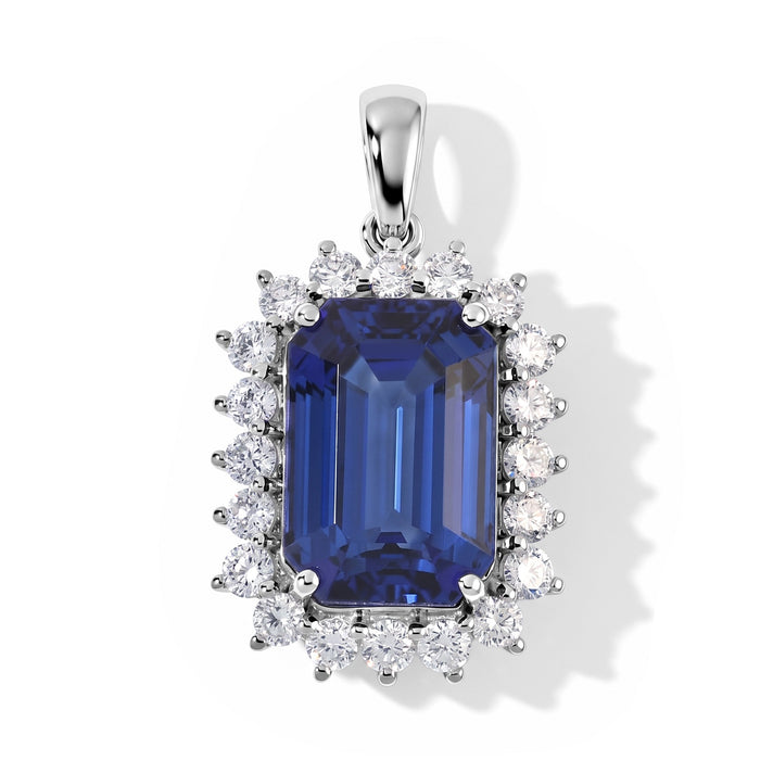 Rhapsody - 950 Platinum AAAA Tanzanite &amp; White Diamond (VS-E-F) Pendant 10.30 Ct, Platinum Wt. 5.00 Gms 8713042 1