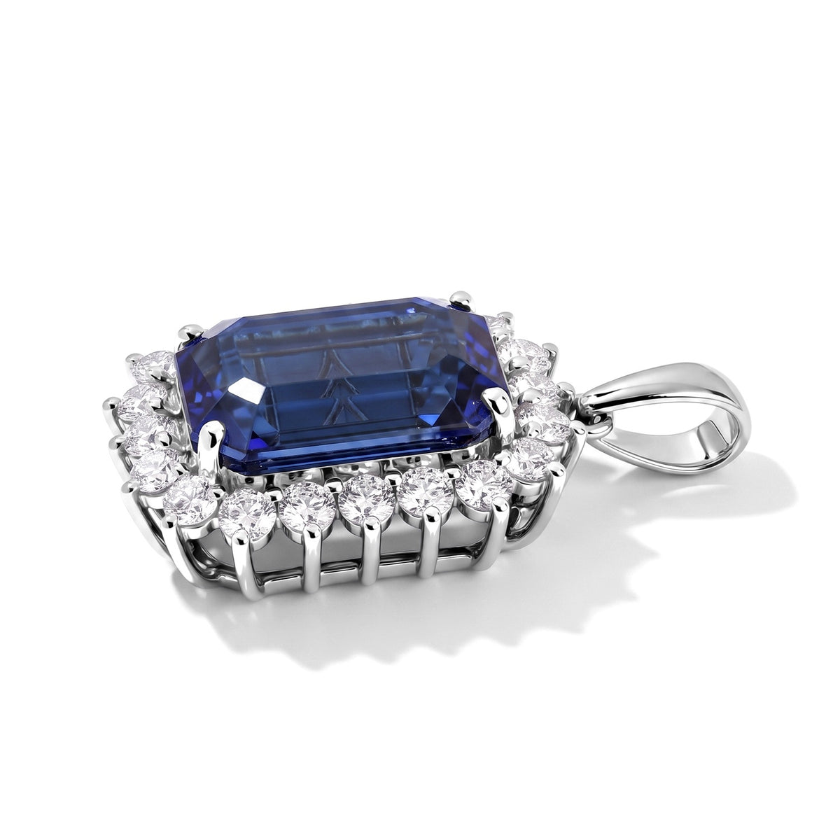 Rhapsody - 950 Platinum AAAA Tanzanite &amp; White Diamond (VS-E-F) Pendant 10.30 Ct, Platinum Wt. 5.00 Gms 8713042 3