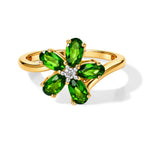 Luxuriant Natural Chrome Diopside, Lab Grown Diamond Ring Sterling Silver  1.200  Ct._8713223