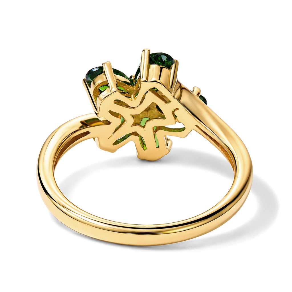 Luxuriant Natural Chrome Diopside, Lab Grown Diamond Ring Sterling Silver  1.200  Ct._8713223_4