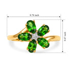 Luxuriant Natural Chrome Diopside, Lab Grown Diamond Ring Sterling Silver  1.200  Ct._8713223_5
