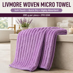 LIVMORE Patterned Towel (Size 140x1 cm) - Lavender & Lavender_8713286_1
