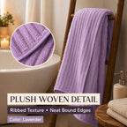 LIVMORE Patterned Towel (Size 140x1 cm) - Lavender & Lavender_8713286_2