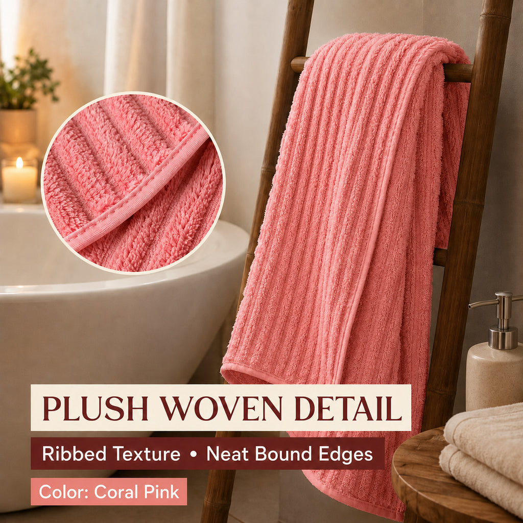 LIVMORE Patterned Towel (Size 140x1 cm) - Pink & Lavender_8713287_2