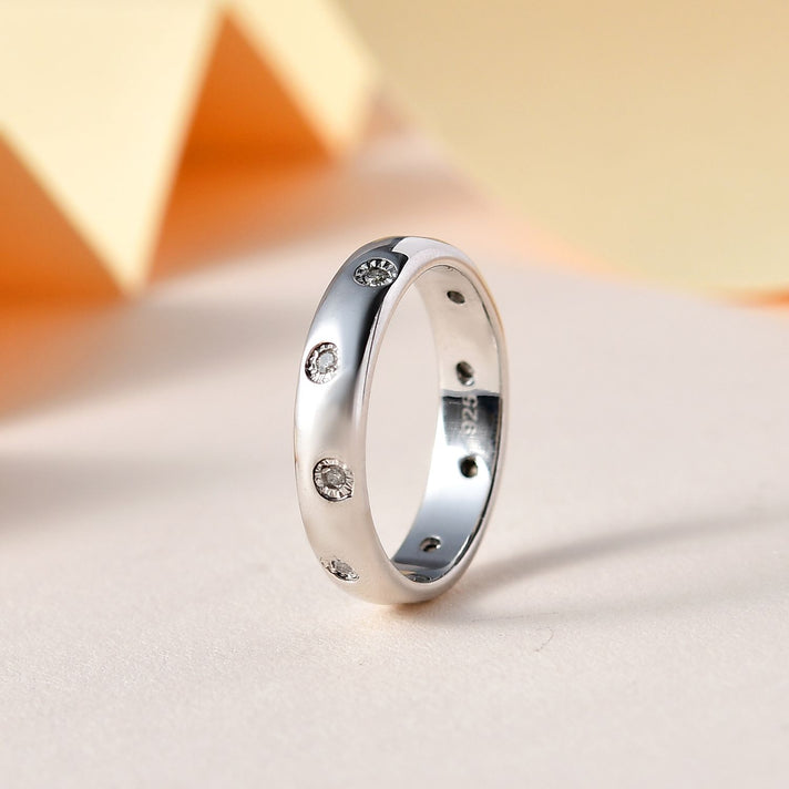 Lab Grown Diamond Ring in Platinum OverlaySterling Silver  0.100  Ct. 8713415 2