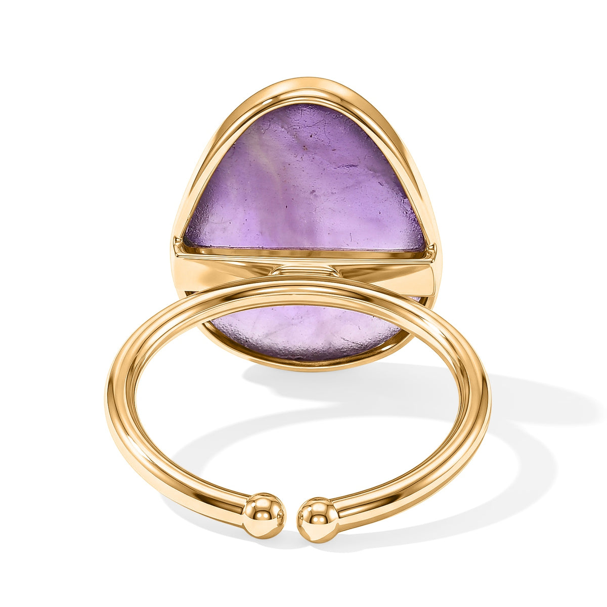 Handmade Purple Amethyst Adjustable Ring in Yellow Gold Tone 4.80 Ct. 8713459 4