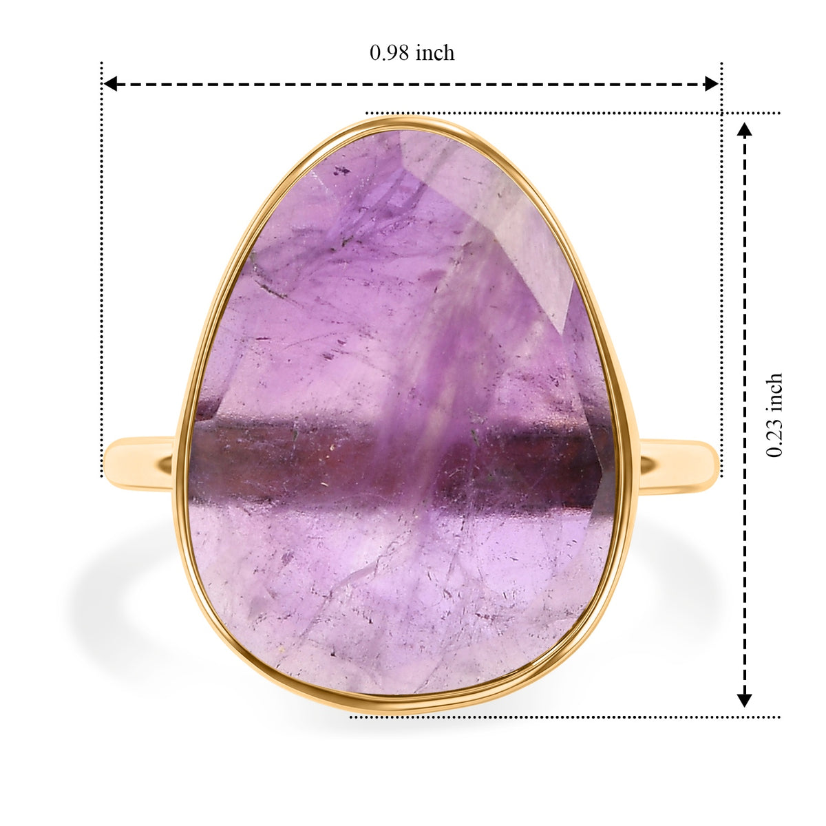 Handmade Purple Amethyst Adjustable Ring in Yellow Gold Tone 4.80 Ct. 8713459 5
