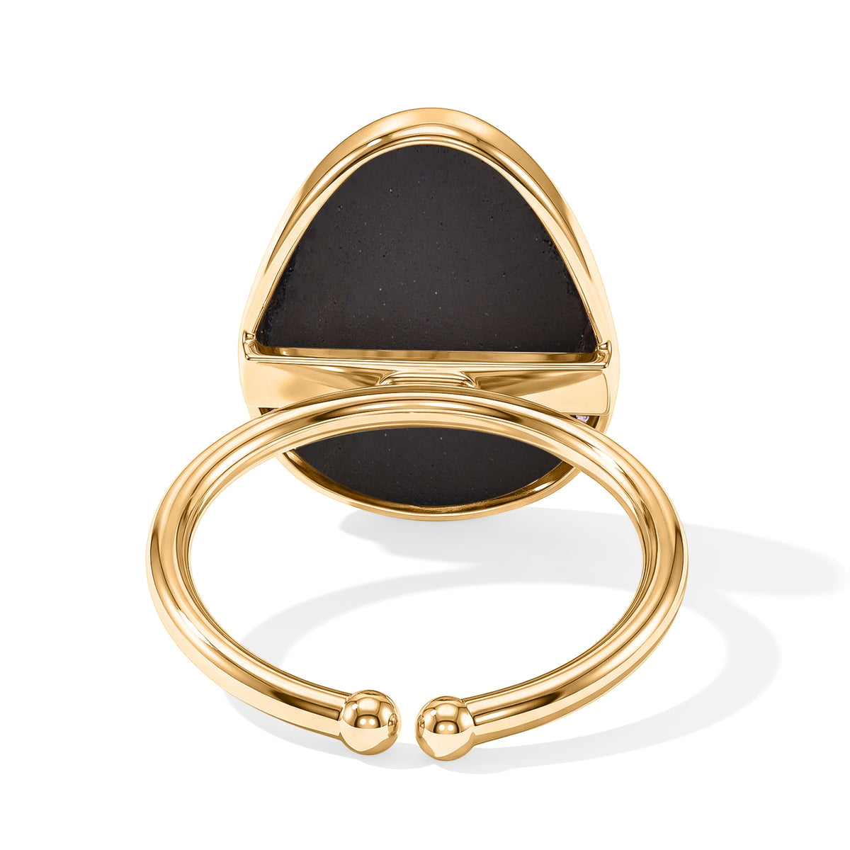 Handmade Black Onyx Adjustable Ring in Yellow Gold Tone 5.40 Ct. 8713463 4
