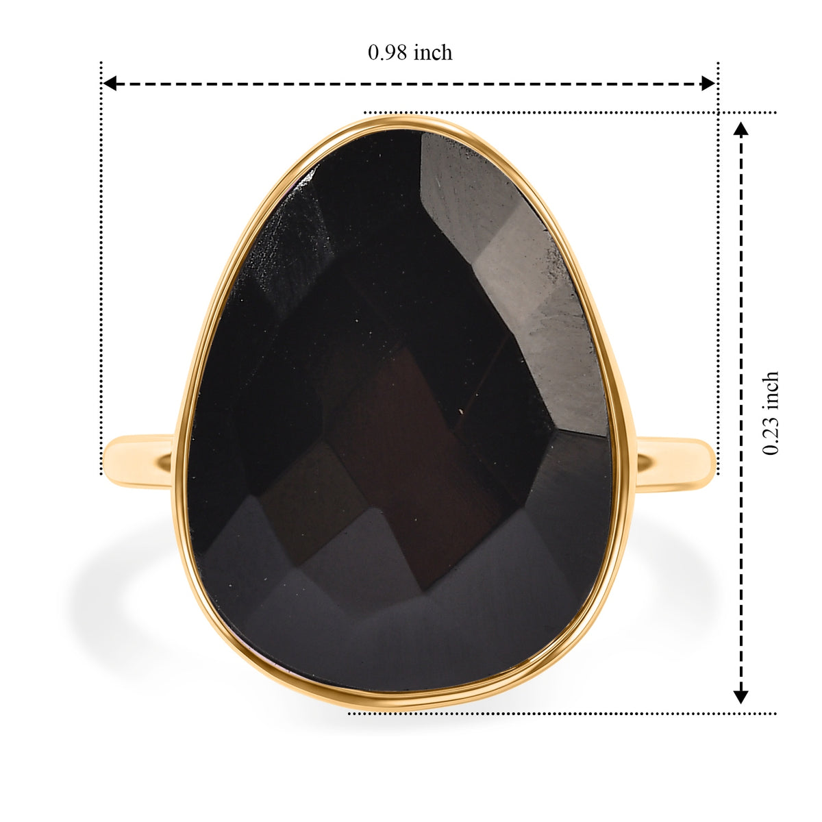 Handmade Black Onyx Adjustable Ring in Yellow Gold Tone 5.40 Ct. 8713463 5