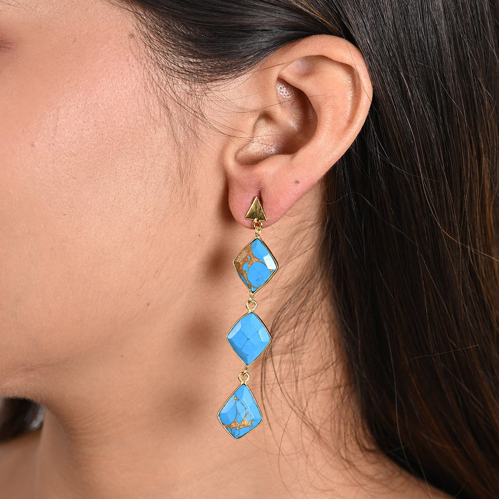 Blue Turquoise Drop Earrings_8713467_2