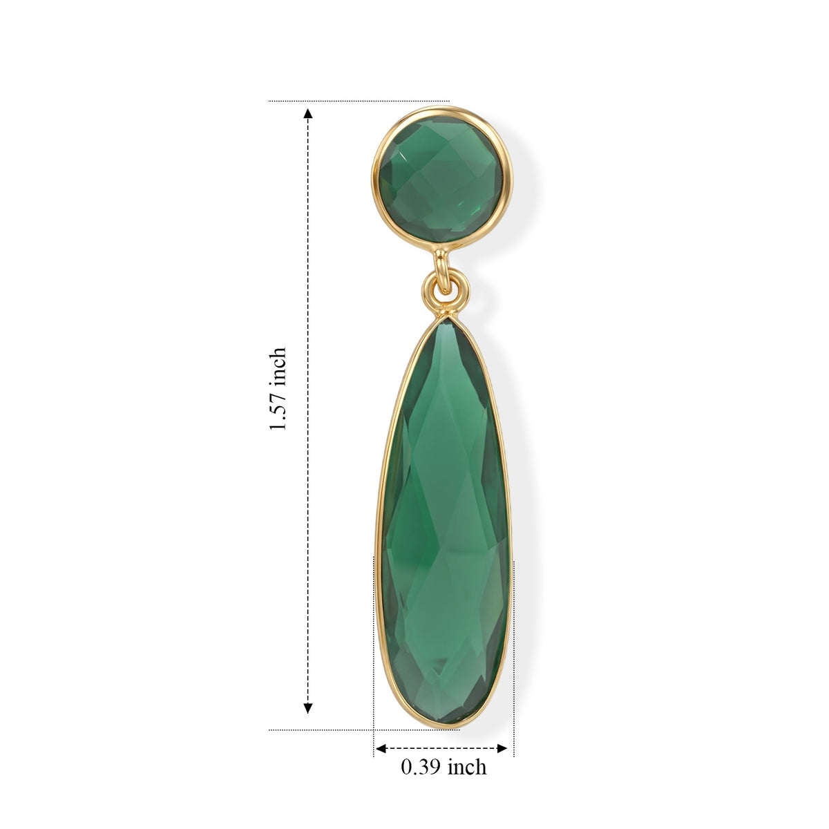 Green Onyx Dangling Earrings with Push Back in Gold Tone 6.00 Ct. 8713470 4