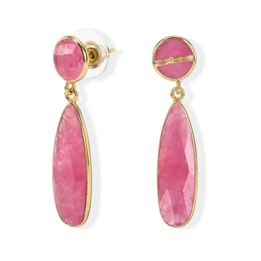 Pink Jade Drop Earrings 6.30 Ct._8713471_3