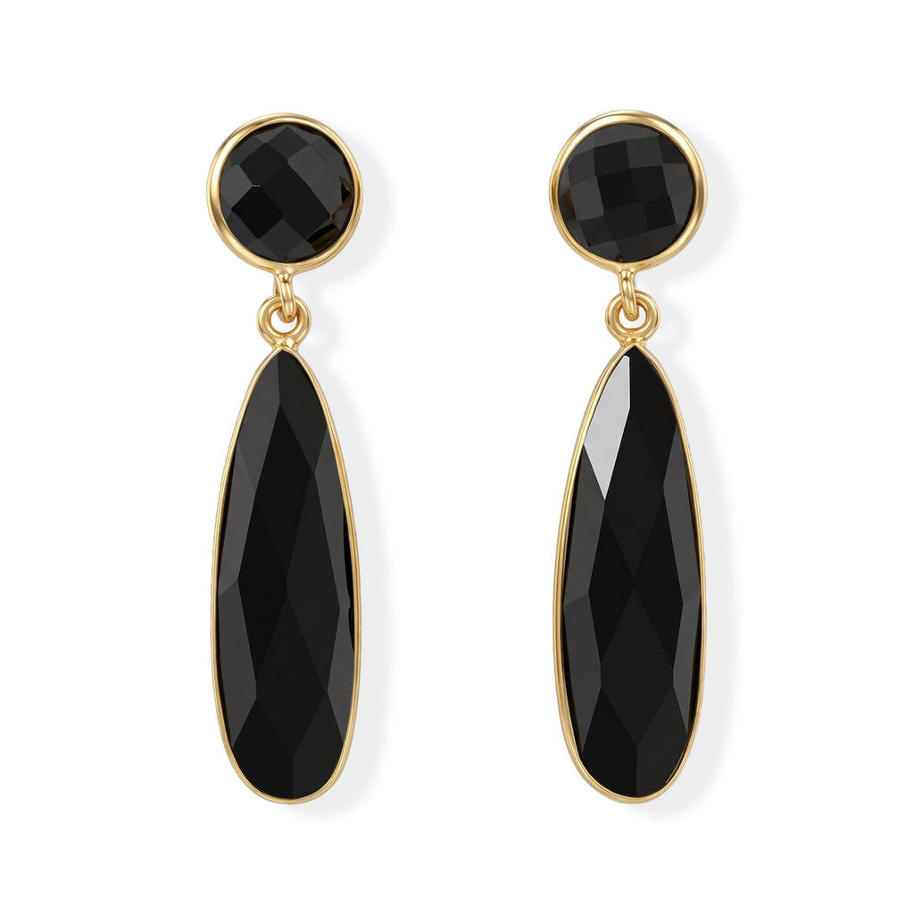 Black Onyx Drop Earrings 6.50 Ct._8713472