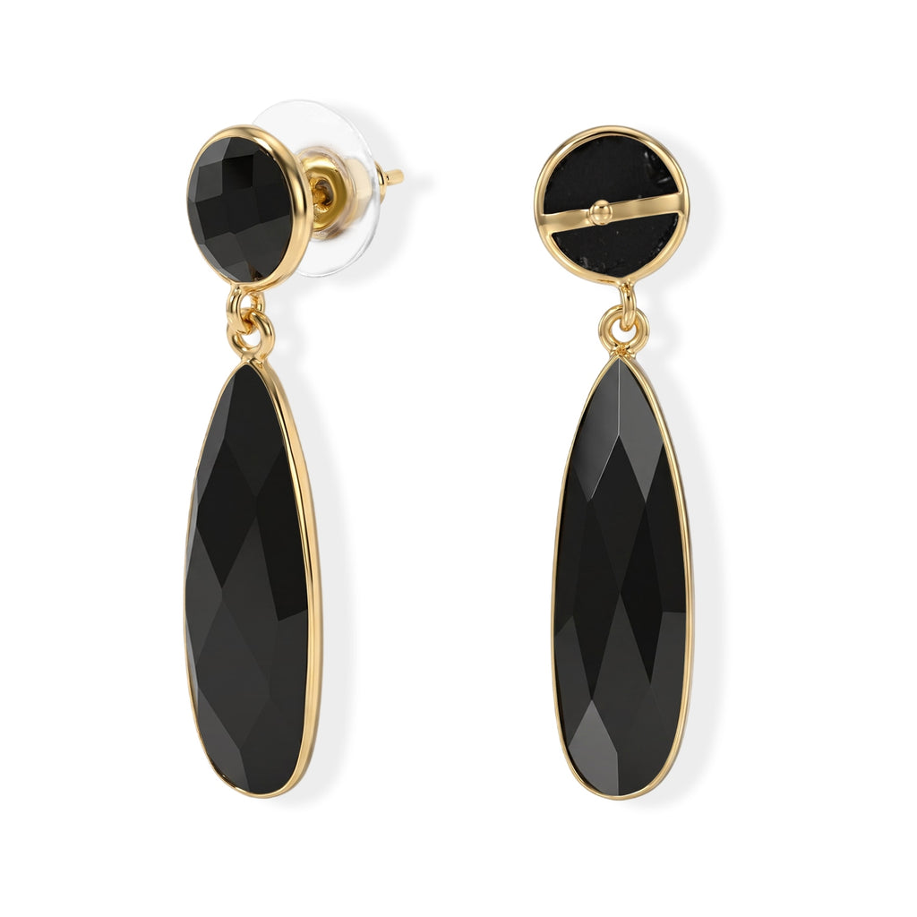 Black Onyx Drop Earrings 6.50 Ct._8713472_3