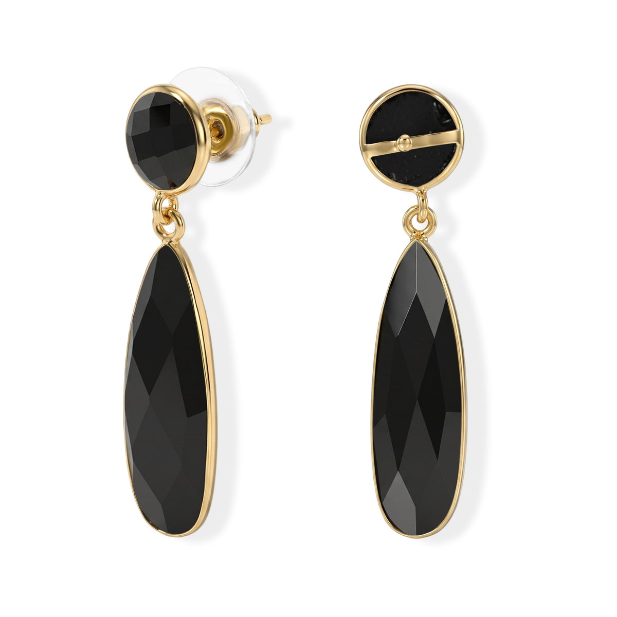 Black Onyx Dangling Earrings with Push Back in Gold Tone 6.50 Ct. 8713472 3