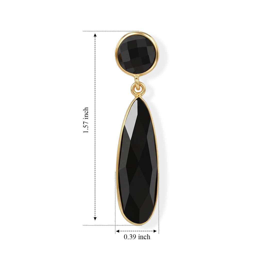 Black Onyx Drop Earrings 6.50 Ct._8713472_4