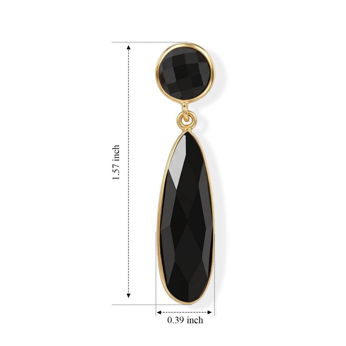 Black Onyx Dangling Earrings with Push Back in Gold Tone 6.50 Ct. 8713472 4