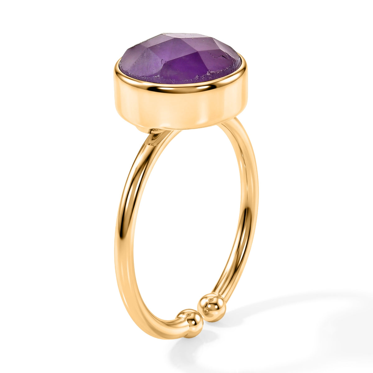Purple Amethyst Adjustable Ring in Gold Tone 1.40 Ct. 8713473 3