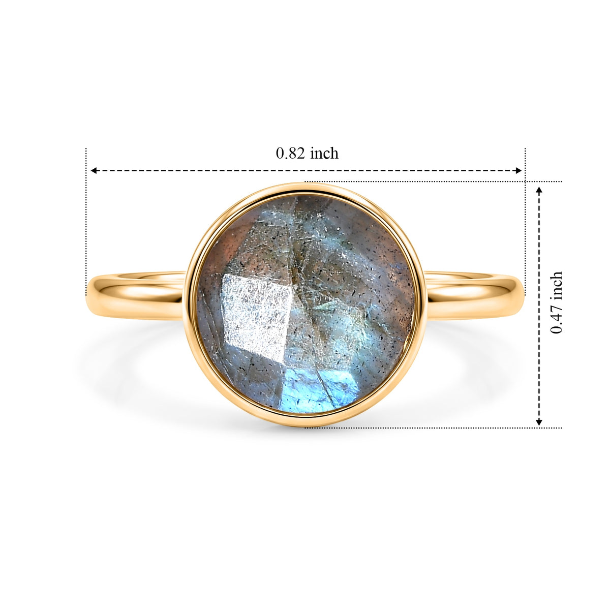 Handmade Brown Labradorite Adjustable Ring in Gold Tone 4.00 Ct. 8713519 5