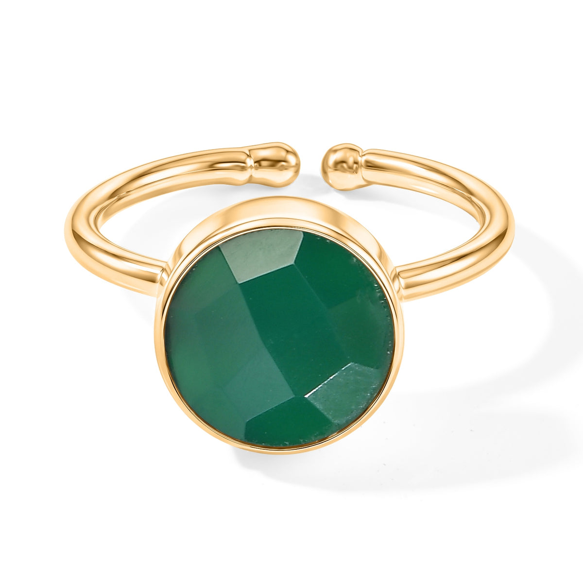 Handmade Green Onyx Adjustable Ring in Gold Tone 1.80 Ct. 8713520 0