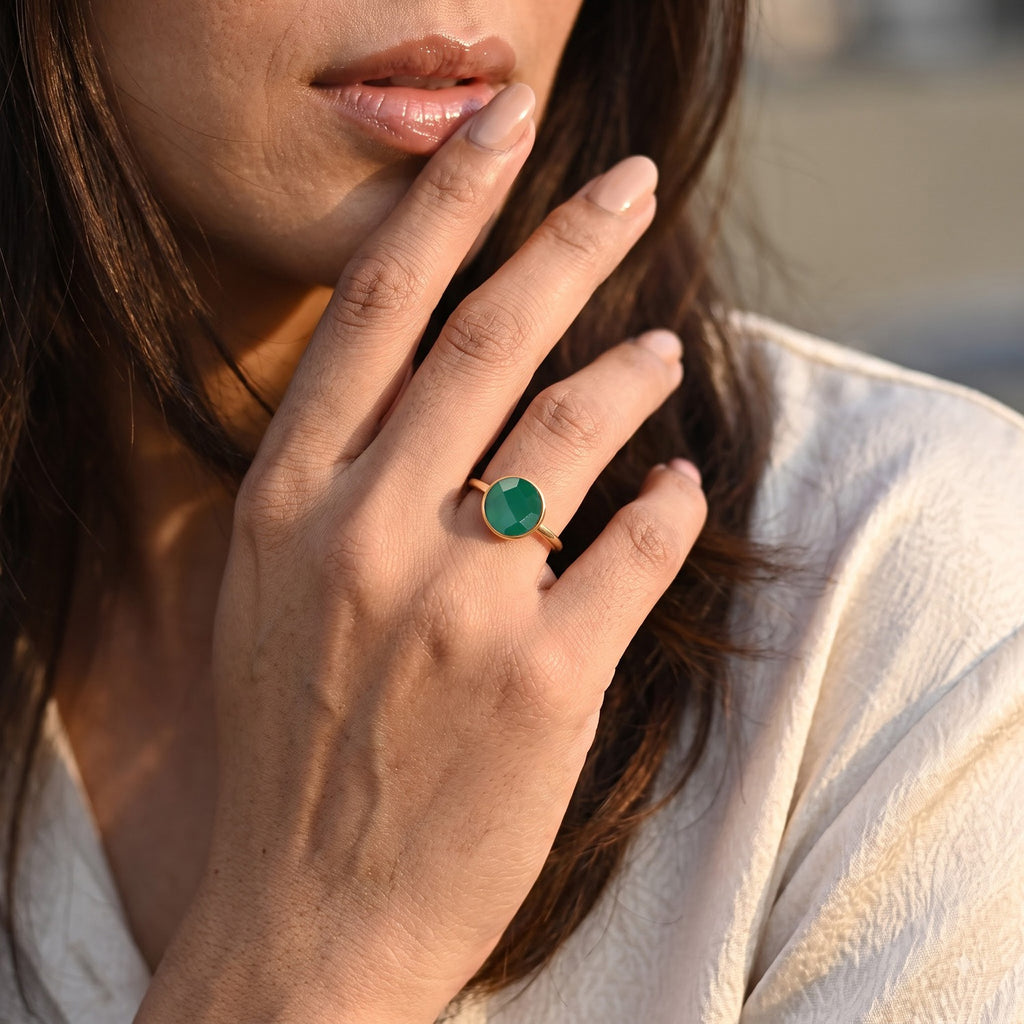 Handmade Green Onyx Round Ring_8713520_1