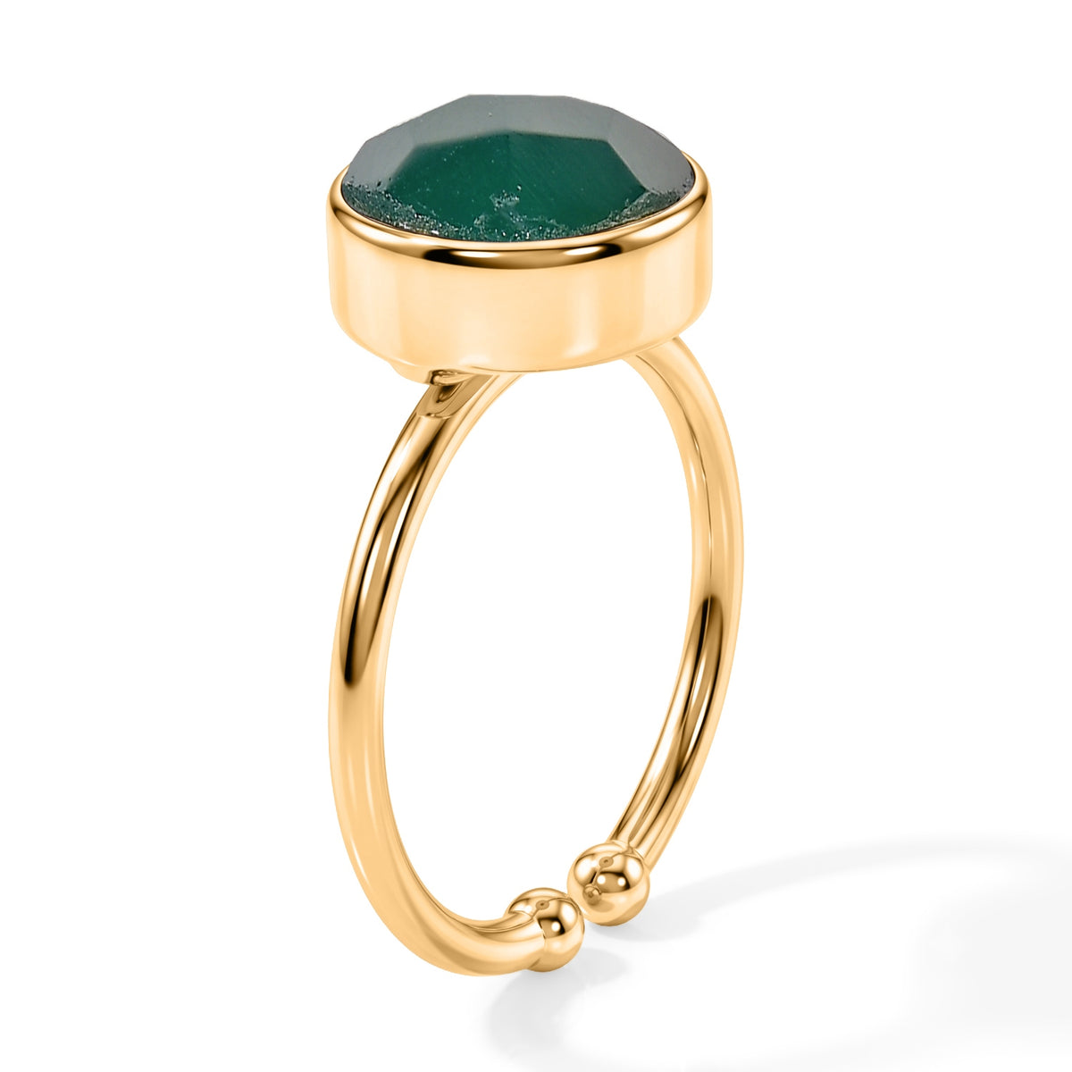 Handmade Green Onyx Adjustable Ring in Gold Tone 1.80 Ct. 8713520 3
