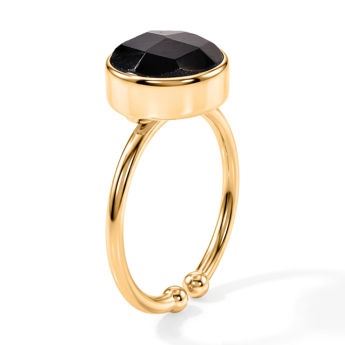 Handmade Black Onyxt Adjustable Ring in Gold Tone 3.80 Ct. 8713522 3
