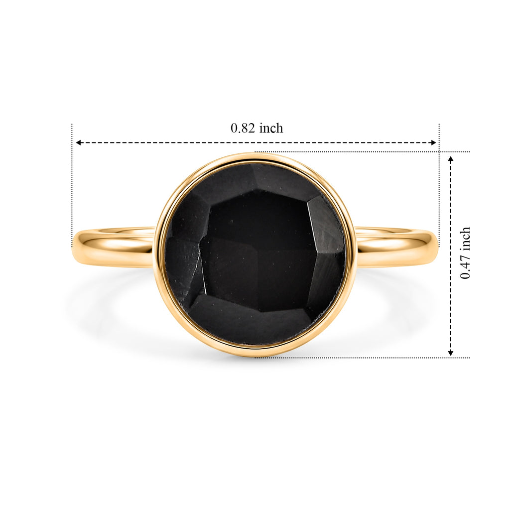 Handmade Black Onyxt Adjustable Ring in Gold Tone 3.80 Ct._8713522_5