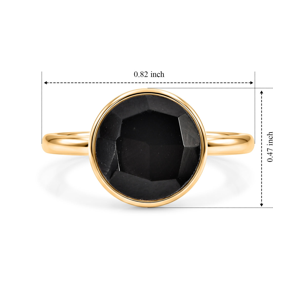 Handmade Black Onyxt Adjustable Ring in Gold Tone 3.80 Ct. 8713522 5