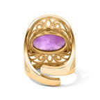 Purple Amethyst Oval Adjustable Ring in Gold Tone 4.30 Ct._8713523_4