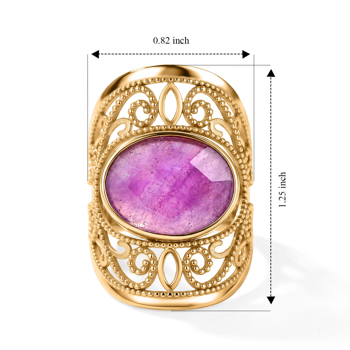 Purple Amethyst Oval Adjustable Ring in Gold Tone 4.30 Ct. 8713523 5