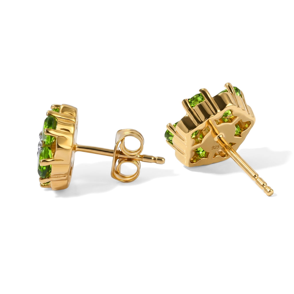 Luxuriant Natural Chrome Diopside, Lab Grown Diamond Earring Sterling Silver  1.842  Ct._8713672_3