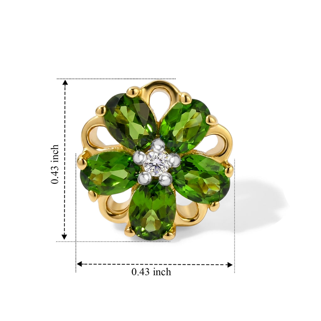 Luxuriant Natural Chrome Diopside, Lab Grown Diamond Earring Sterling Silver  1.842  Ct._8713672_4