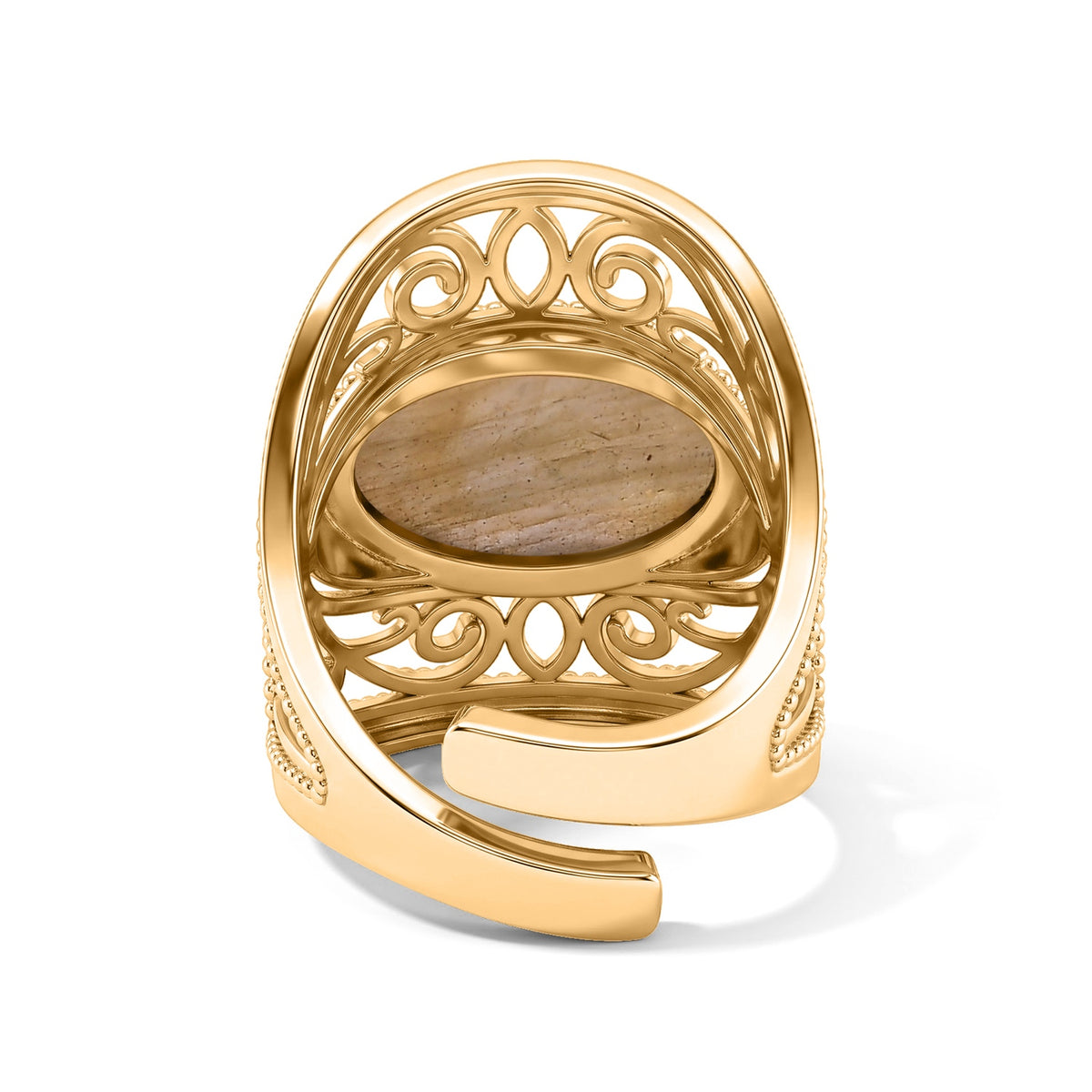 Labradorite Oval Adjustable Ring in Gold Tone 4.50 Ct. 8714358 4