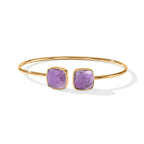 Purple Amethyst Bangle (Size - 7) in Gold Tone 4.80 Ct._8714359