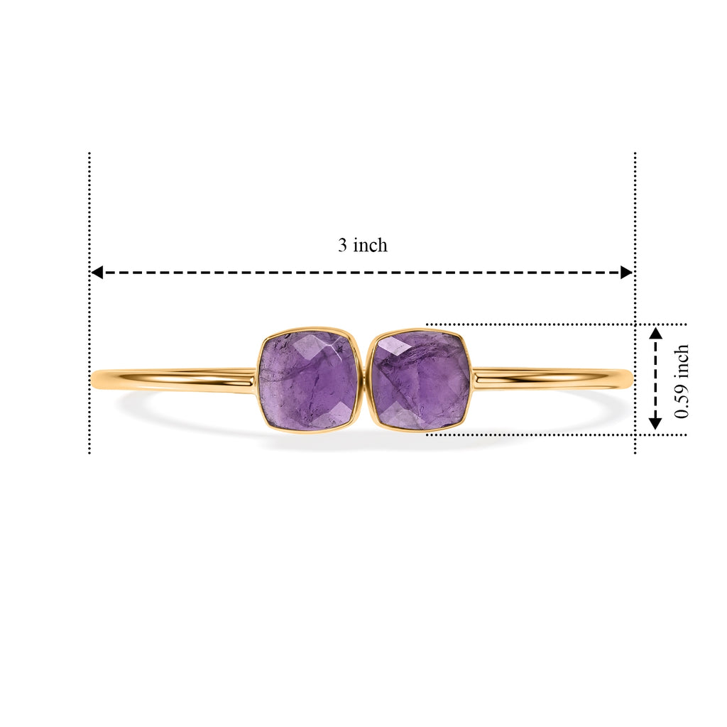 Purple Amethyst Bangle (Size - 7) in Gold Tone 4.80 Ct._8714359_5