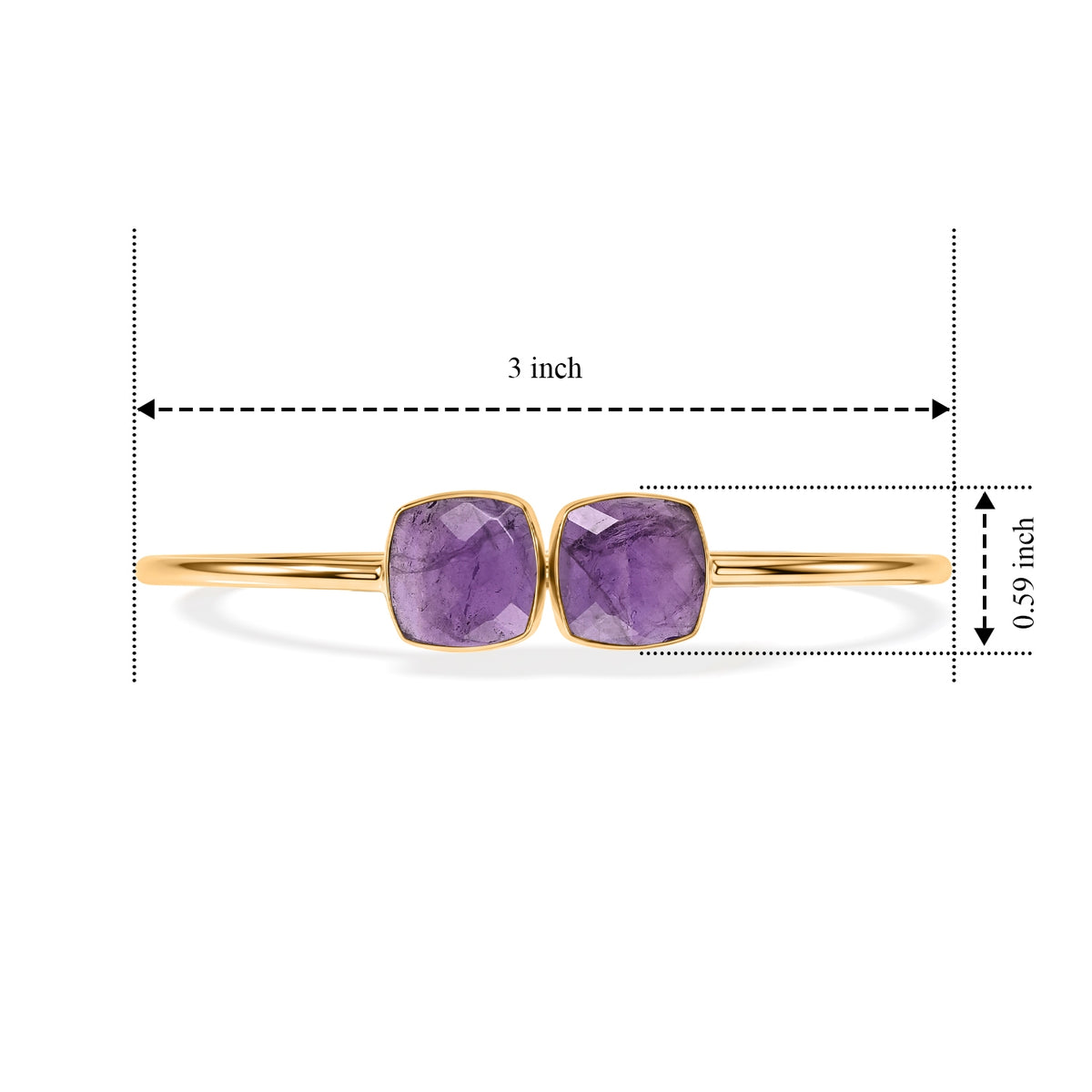 Purple Amethyst Bangle (Size - 7) in Gold Tone 4.80 Ct. 8714359 5