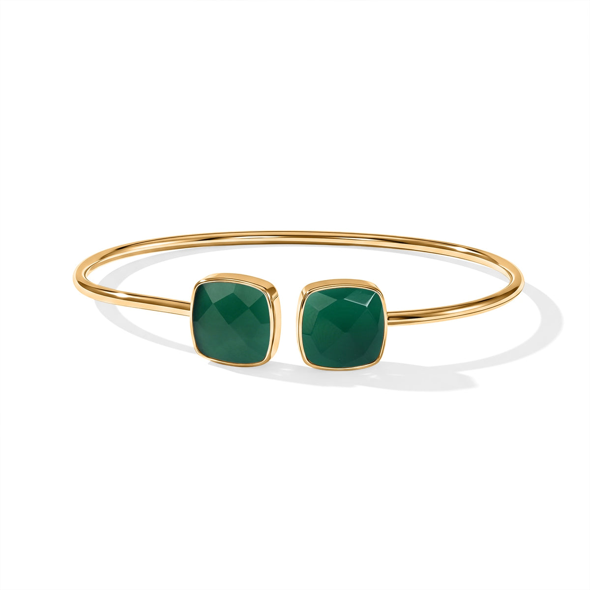 Green Onyx Bangle (Size - 7) in Gold Tone 4.80 Ct. 8714360 0
