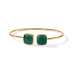 Green Onyx Bangle (Size - 7) in Gold Tone 4.80 Ct._8714360