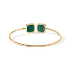 Green Onyx Bangle (Size - 7) in Gold Tone 4.80 Ct._8714360_3
