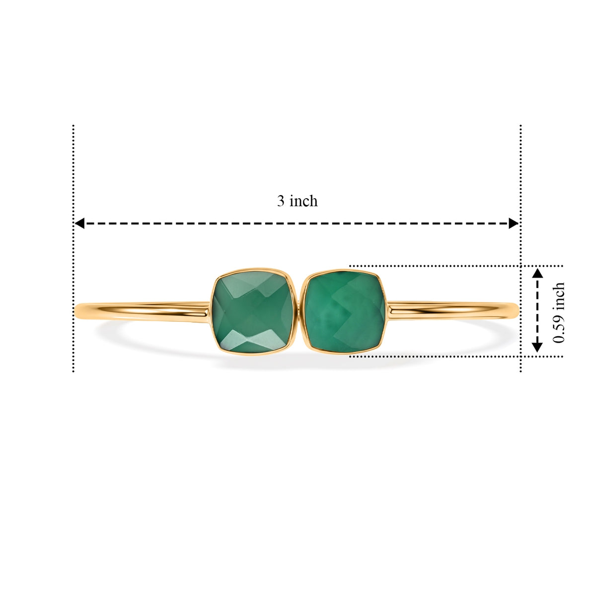 Green Onyx Bangle (Size - 7) in Gold Tone 4.80 Ct. 8714360 5