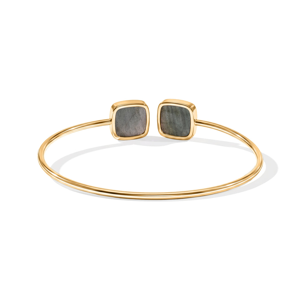 Labradorite Bangle (Size - 7) in Gold Tone 4.80 Ct._8714361_3